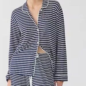 J. CREW Dreamy Navy and White Striped Knit Pajama Set S